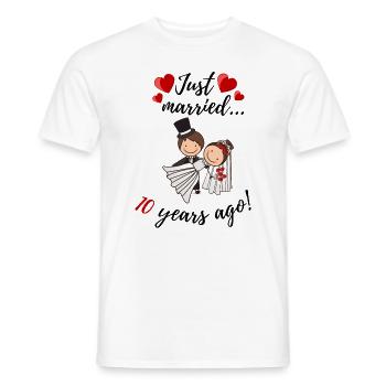 10 ans d'anniversaire de mariage - T-shirt homme - blanc - Devant - AI Model Male 178 dark (178cm)