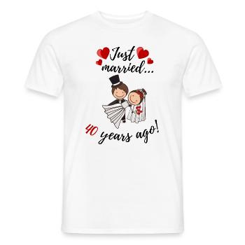 40 years wedding anniversary - Men's T-Shirt - white - Front - AI Model Male 178 dark (178cm)