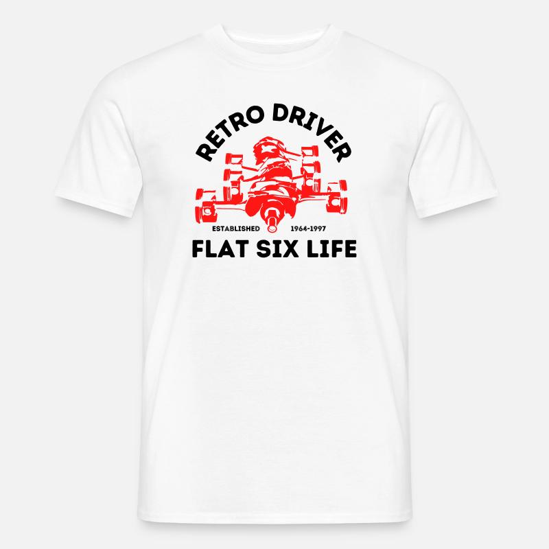 Retro Driver - Boxer Engine - Flat Six Life - Men's T-shirt - white