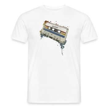 Retro Style Mixtape Funky Oldschool Cassette - Men's T-Shirt - white - Front - AI Model Male 178 dark (178cm)