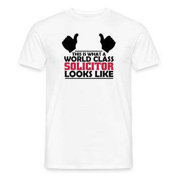 world class solicitor - Men's T-Shirt - white - Front - AI Model Male 178 dark (178cm)
