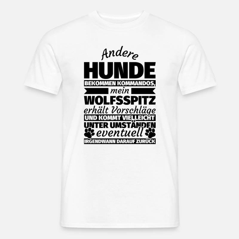 Wolfsspitz Hund Geschenke - Männer T-Shirt - Weiß