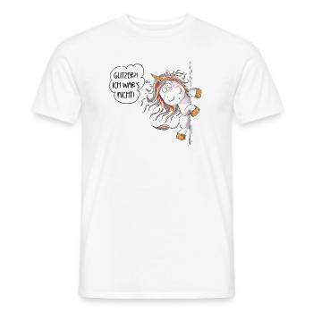 Glitzer Regenbogen Einhorn Fantasy - Männer T-Shirt - Weiß - Vorne - AI Model Male 178 dark (178cm)