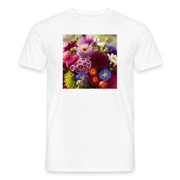 Flowers - Men's T-Shirt - white - Front - AI Model Male 178 dark (178cm)