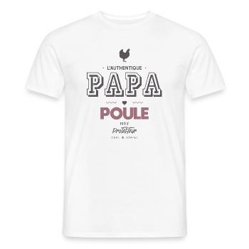 L authentique papa poule et protecteur - T-shirt homme - blanc - Devant - AI Model Male 178 dark (178cm)