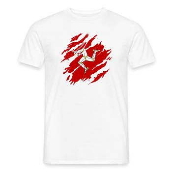 Drapeau de l’île de Man Drapeau de l’île de Man - T-shirt homme - blanc - Devant - AI Model Male 178 dark (178cm)
