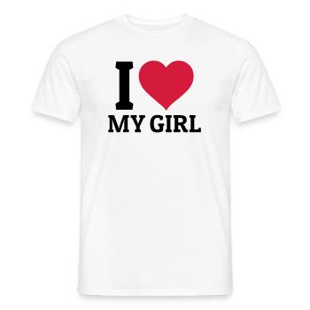 I love my Girl - Männer T-Shirt - Weiß - Vorne - AI Model Male 178 dark (178cm)
