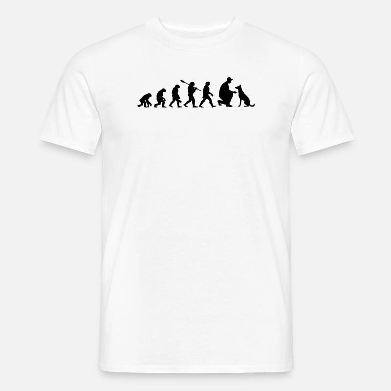Evolution Lustiger Belgischer Malinois-Schäferhund - Männer T-Shirt - Weiß