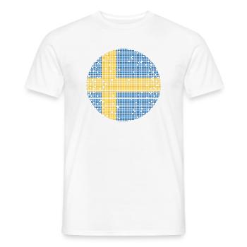 Suède Drapeau Scandinavie Drapeau suédois - T-shirt homme - blanc - Devant - AI Model Male 178 dark (178cm)
