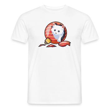 Cat Kitten Christmas - Men's T-Shirt - white - Front - AI Model Male 178 dark (178cm)
