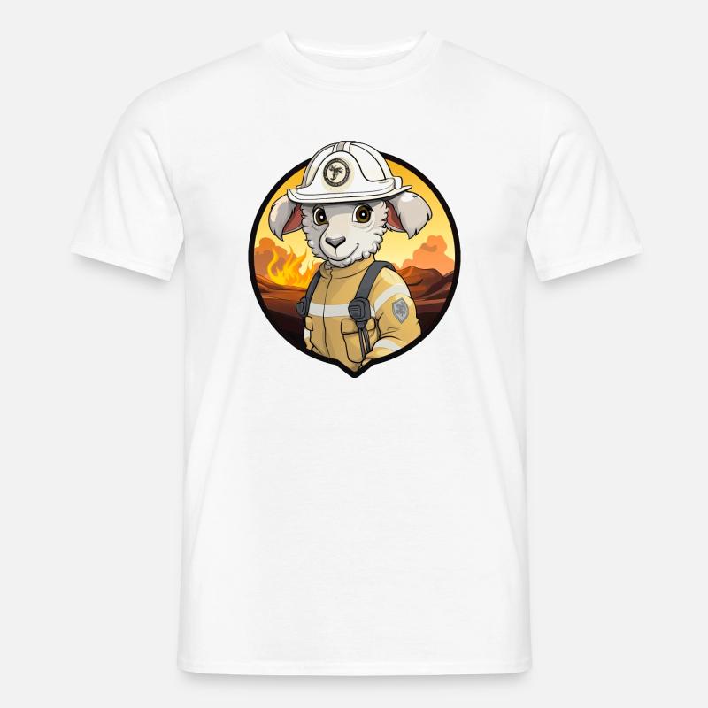 Schafe Feuerwehr - Männer T-Shirt - Weiß