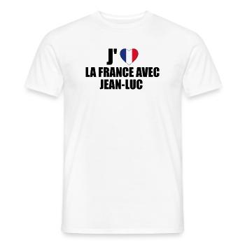 j'aime la France avec Jean Luc - T-shirt homme - blanc - Devant - AI Model Male 178 dark (178cm)