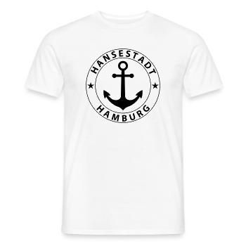 Hamburg Design - T-shirt homme - blanc - Devant - AI Model Male 178 dark (178cm)