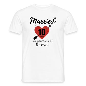 10th Wedding Anniversary - Men's T-Shirt - white - Front - AI Model Male 178 dark (178cm)