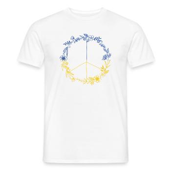 PEACE UKRAINE - Floral Edition - Symbol - Men's T-Shirt - white - Front - AI Model Male 178 dark (178cm)