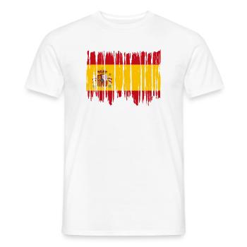 Spain Flag Vintage Spanish Flag Distressed Look - Men's T-Shirt - white - Front - AI Model Male 178 dark (178cm)