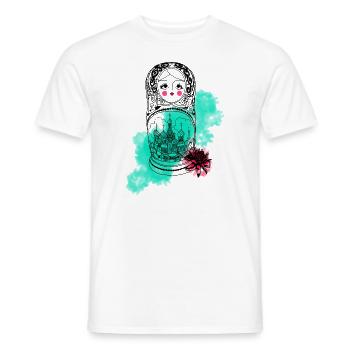 Matryoshka - Men's T-Shirt - white - Front - AI Model Male 178 dark (178cm)