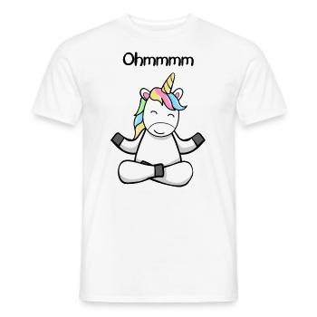 Ohmmm Une Licorne De Yoga Mignonne Cheval Licornes - T-shirt homme - blanc - Devant - AI Model Male 178 dark (178cm)