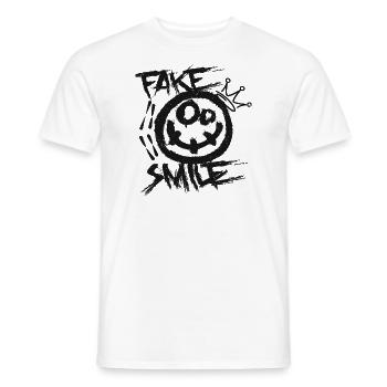 Faux sourire - T-shirt homme - blanc - Devant - AI Model Male 178 dark (178cm)