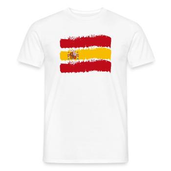 Spain Flag Vintage Spanish Flag Distressed Look - Men's T-Shirt - white - Front - AI Model Male 178 dark (178cm)