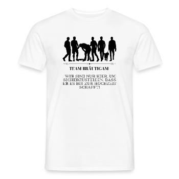 Team Bräutigam: Sicher bis zur Hochzeit - Männer T-Shirt - Weiß - Vorne - AI Model Male 178 dark (178cm)