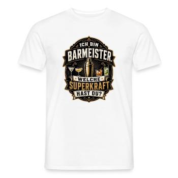 Ich bin Barmeister – Welche Superkraft hast du? - Männer T-Shirt - Weiß - Vorne - AI Model Male 178 dark (178cm)