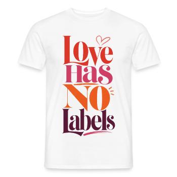 Love Has No Labels LGBTQ Statement Retro CSD Fans - Männer T-Shirt - Weiß - Vorne - AI Model Male 178 dark (178cm)