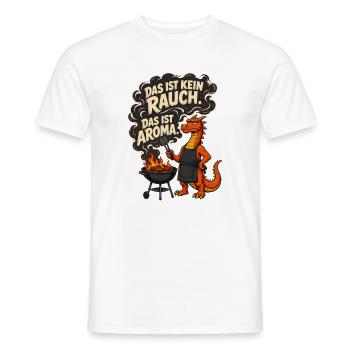 Das ist kein Rauch Das ist Aroma – Drache Grill - Männer T-Shirt - Weiß - Vorne - AI Model Male 178 dark (178cm)