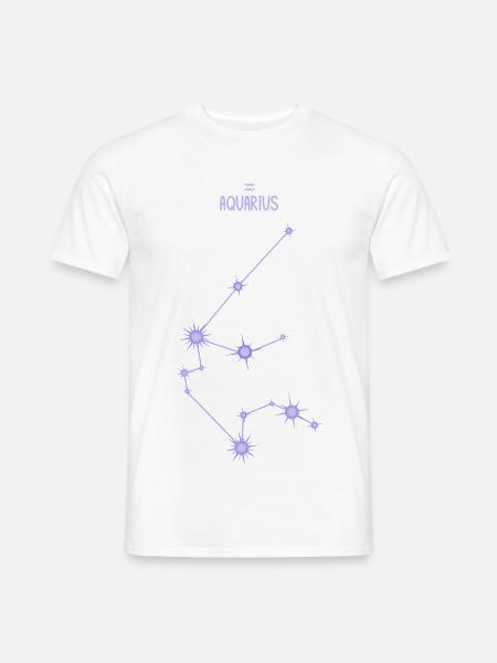 Wassermann Tierkreiszeichen Sternbild Lila - Männer T-Shirt - Weiß
