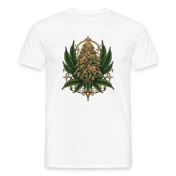 Goldene Krone Hanfblüte - Männer T-Shirt - Weiß - Vorne - AI Model Male 178 dark (178cm)