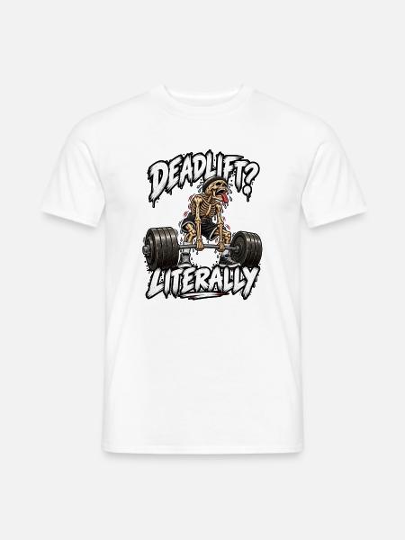 Kreuzheben – Skeleton Gym - Männer T-Shirt - Weiß