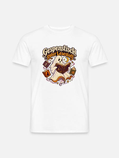 Gespenstisch guter Lesestoff - Männer T-Shirt - Weiß