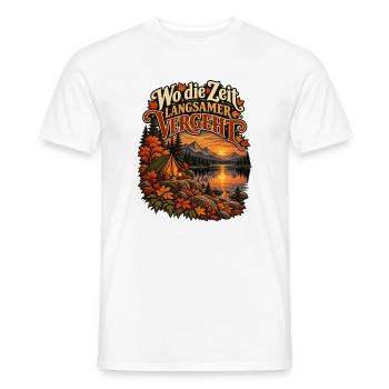Wo die Zeit langsamer vergeht - Männer T-Shirt - Weiß - Vorne - AI Model Male 178 dark (178cm)