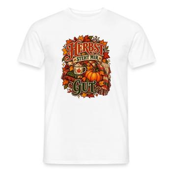 Herbst steht mir gut - Männer T-Shirt - Weiß - Vorne - AI Model Male 178 dark (178cm)