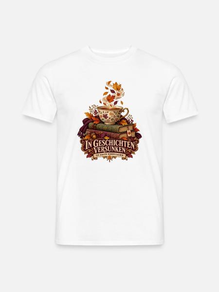 In Geschichten versunken - Männer T-Shirt - Weiß