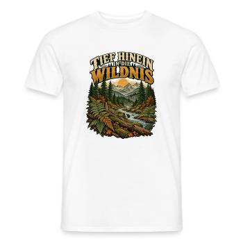 Tief hinein in die Wildnis - Männer T-Shirt - Weiß - Vorne - AI Model Male 178 dark (178cm)