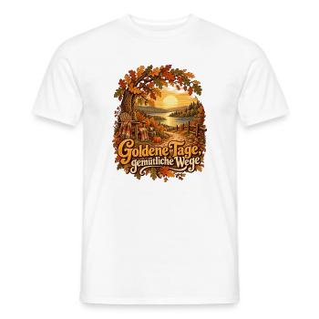 Goldene Tage, gemütliche Wege - Männer T-Shirt - Weiß - Vorne - AI Model Male 178 dark (178cm)
