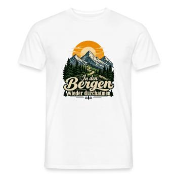 In den Bergen wieder durchatmen - Männer T-Shirt - Weiß - Vorne - AI Model Male 178 dark (178cm)