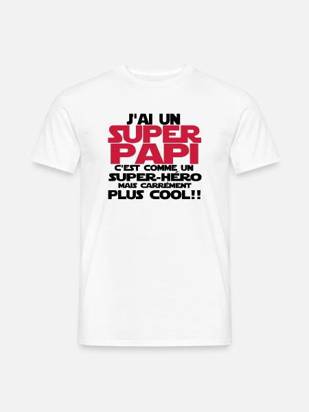 j'ai un super papi - T-shirt homme - blanc