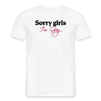 Sorry girls, I'm gay - T-shirt homme - blanc - Devant - AI Model Male 178 dark (178cm)