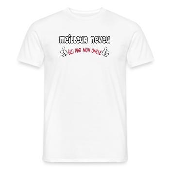 Soeur / Neveu / Nièce / Gendre / Frère / Papy / - T-shirt homme - blanc - Devant - AI Model Male 178 dark (178cm)