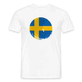 Suède Drapeau Scandinavie Drapeau suédois - T-shirt homme - blanc - Devant - AI Model Male 178 dark (178cm)