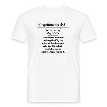 Care instructions 30 - 30th birthday - Men's T-Shirt - white - Front - AI Model Male 178 dark (178cm)