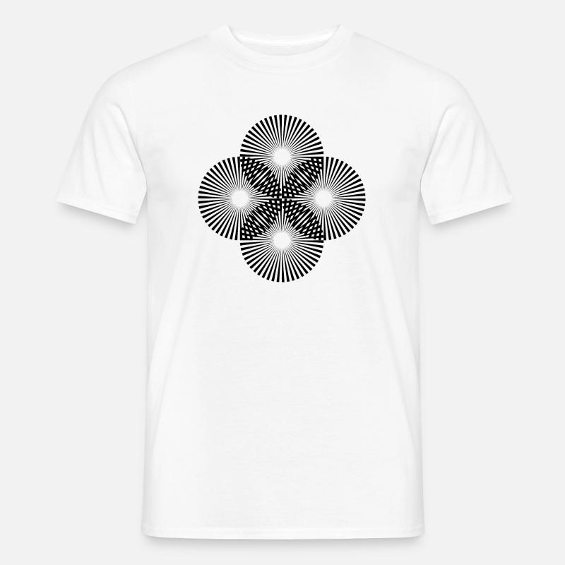 Illusion Geometry Optical Illusion Pattern - Men’s T-shirt - white
