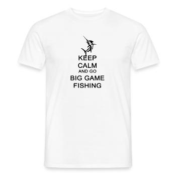 Big Game Fishing haut-marin shirt de pêche - T-shirt homme - blanc - Devant - AI Model Male 178 dark (178cm)