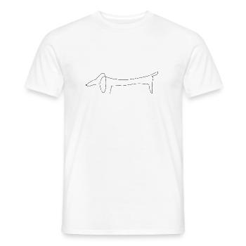 Dachshund Dog Single Line Dog Puppy - Men's T-Shirt - white - Front - AI Model Male 178 dark (178cm)