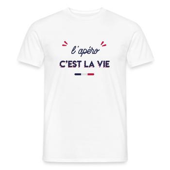 l'apéro c'est la vie - T-shirt homme - blanc - Devant - AI Model Male 178 dark (178cm)