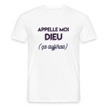 Appelle moi dieu (ça suffiras) - T-shirt homme - blanc - Devant - AI Model Male 178 dark (178cm)
