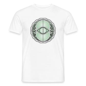 Vesica Piscis, Chalice Well, Avalon, magic, celtic - Men's T-Shirt - white - Front - AI Model Male 178 dark (178cm)