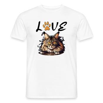 KATZE HUMOR DRÖLES GESCHENK KÄTZCHEN LIEBE KATZEN KATZE - Männer T-Shirt - Weiß - Vorne - AI Model Male 178 dark (178cm)